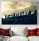 41574-MGV-CV-36X24-Lord of the Rings Silhouette Wall Art Capturing the Epic Quest Through Middle-Earth - The Fellowship's Journey Canvas Print