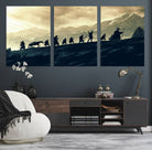 41574-MGV-CV-60X30-3P-Lord of the Rings Silhouette Wall Art Capturing the Epic Quest Through Middle-Earth - The Fellowship's Journey Canvas Print