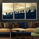 41574-MGV-FC-60X30-3P_White-Lord of the Rings Silhouette Wall Art Capturing the Epic Quest Through Middle-Earth - The Fellowship's Journey Canvas Print