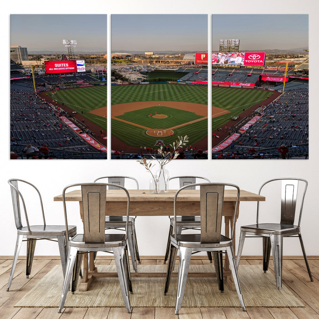 Los Angeles Angels Baseball Canvas Print - Anaheim Angel Stadium Wall Art Canvas Print