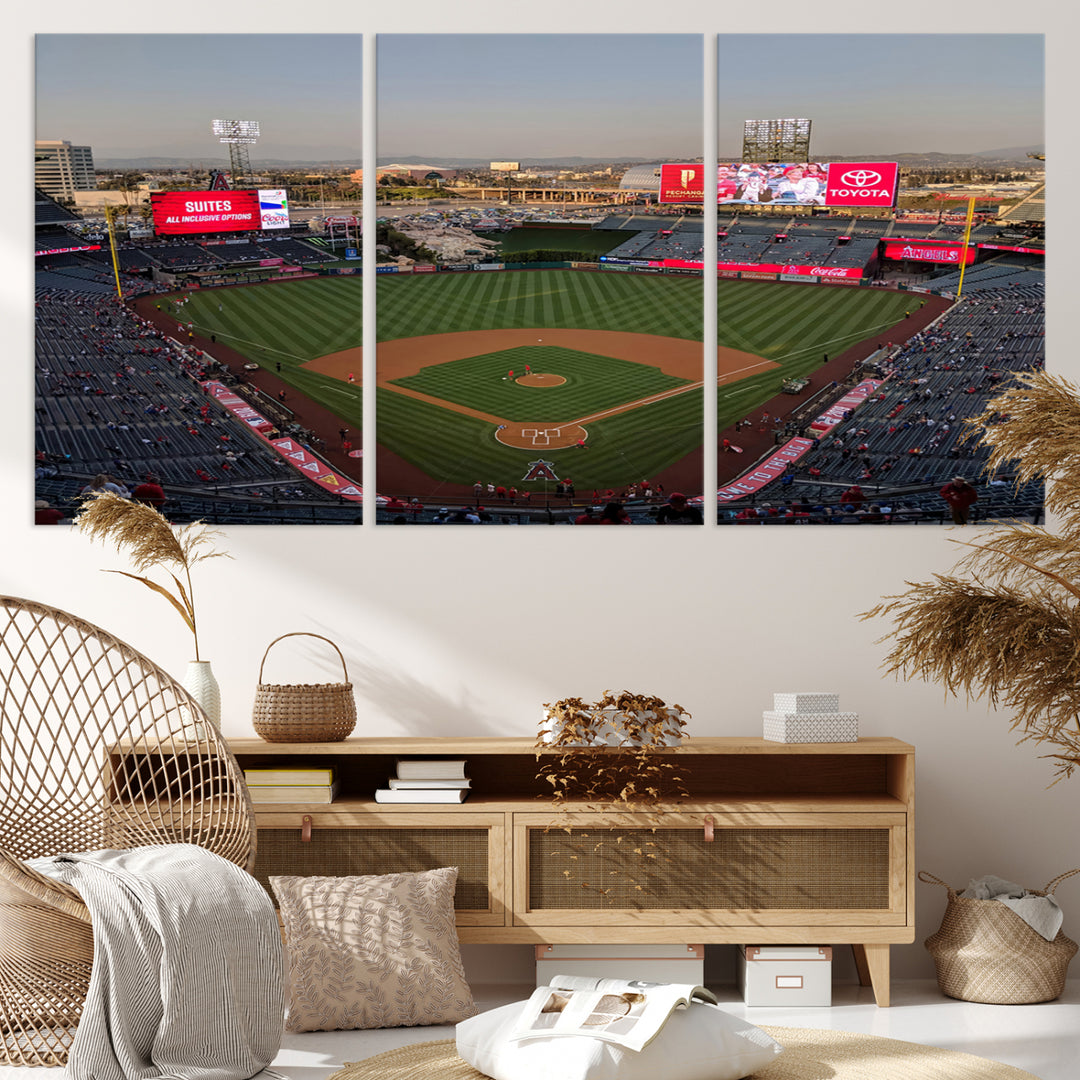 45864-MGV-CV-36X24-Los Angeles Angels Baseball Canvas Print - Anaheim Angel Stadium Wall Art Canvas Print