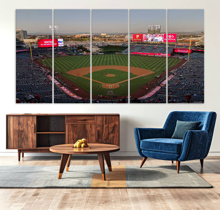 45864-MGV-CV-36X24-Los Angeles Angels Baseball Canvas Print - Anaheim Angel Stadium Wall Art Canvas Print
