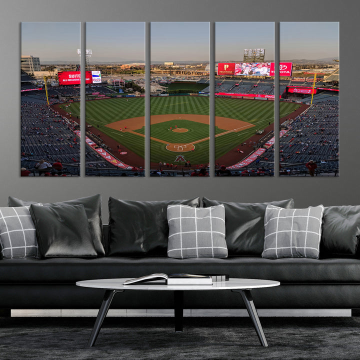 45864-MGV-CV-36X24-Los Angeles Angels Baseball Canvas Print - Anaheim Angel Stadium Wall Art Canvas Print