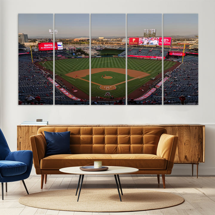 45864-MGV-CV-36X24-Los Angeles Angels Baseball Canvas Print - Anaheim Angel Stadium Wall Art Canvas Print