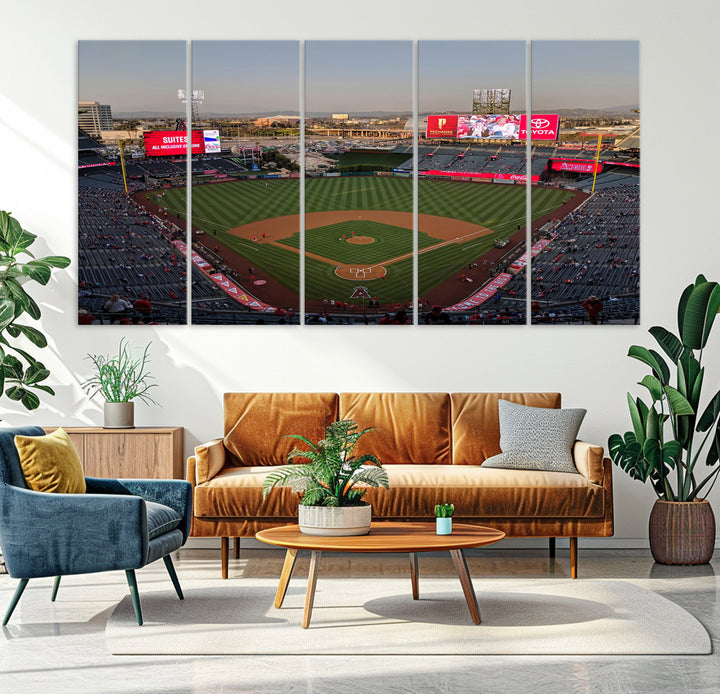45864-MGV-CV-36X24-Los Angeles Angels Baseball Canvas Print - Anaheim Angel Stadium Wall Art Canvas Print