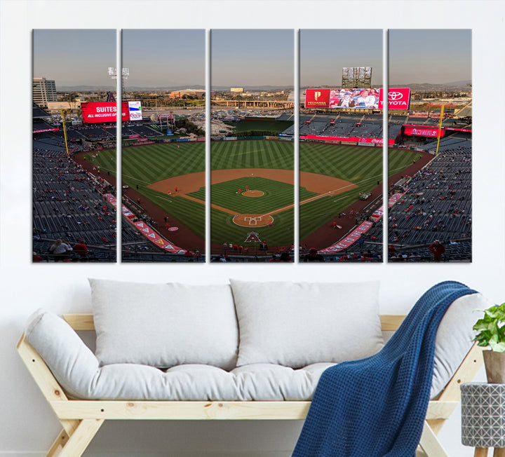 45864-MGV-CV-36X24-Los Angeles Angels Baseball Canvas Print - Anaheim Angel Stadium Wall Art Canvas Print