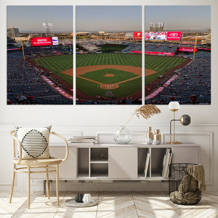 Los Angeles Angels Baseball Canvas Print - Anaheim Angel Stadium Wall Art Canvas Print