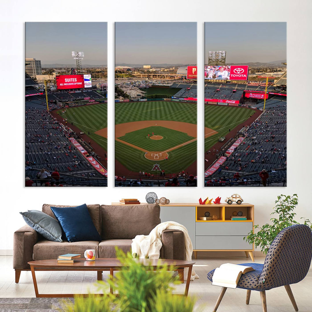 Los Angeles Angels Baseball Canvas Print - Anaheim Angel Stadium Wall Art Canvas Print