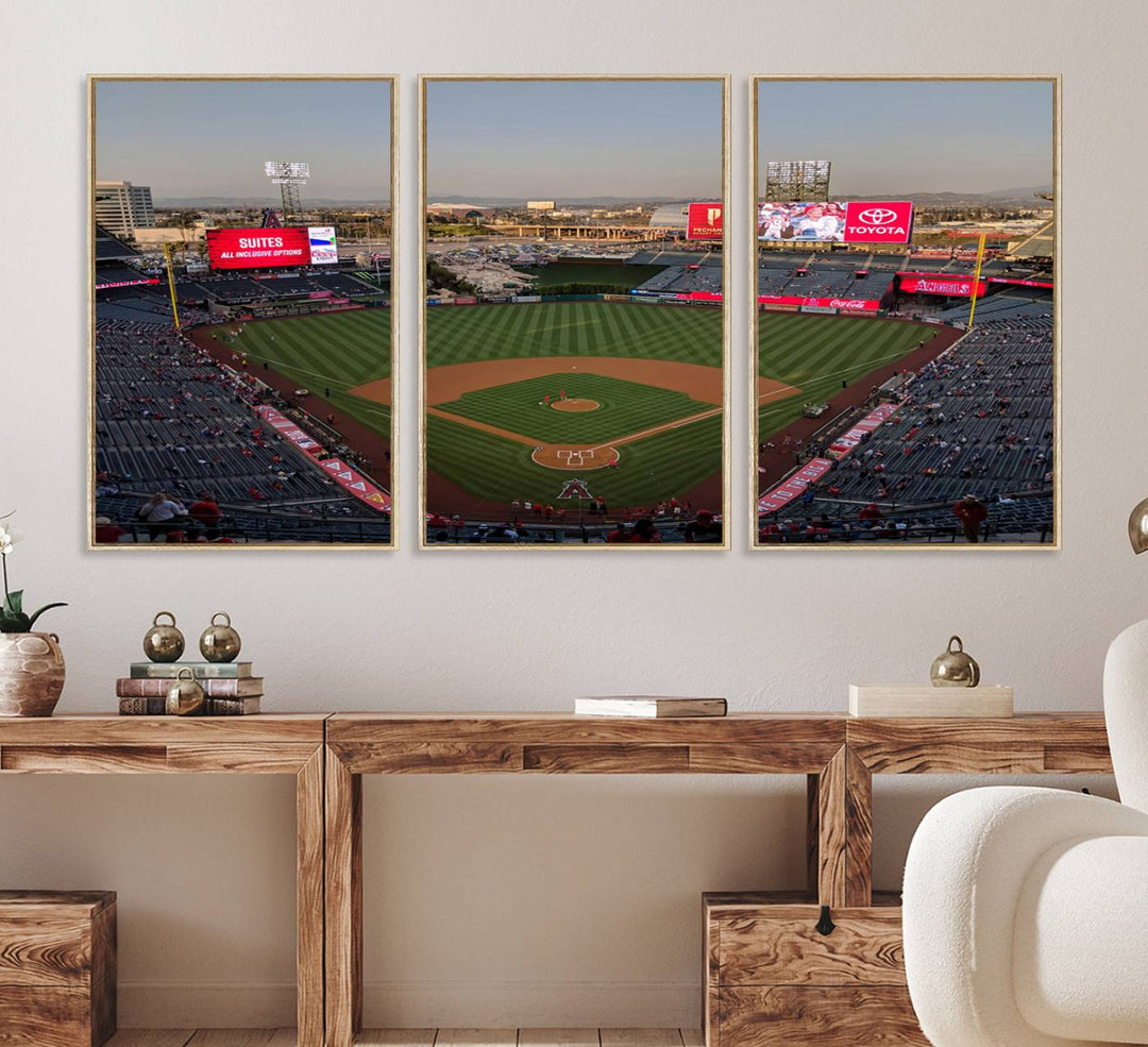 45864-MGV-FC-60X30-3P_Natural-Los Angeles Angels Baseball Canvas Print - Anaheim Angel Stadium Wall Art Canvas Print