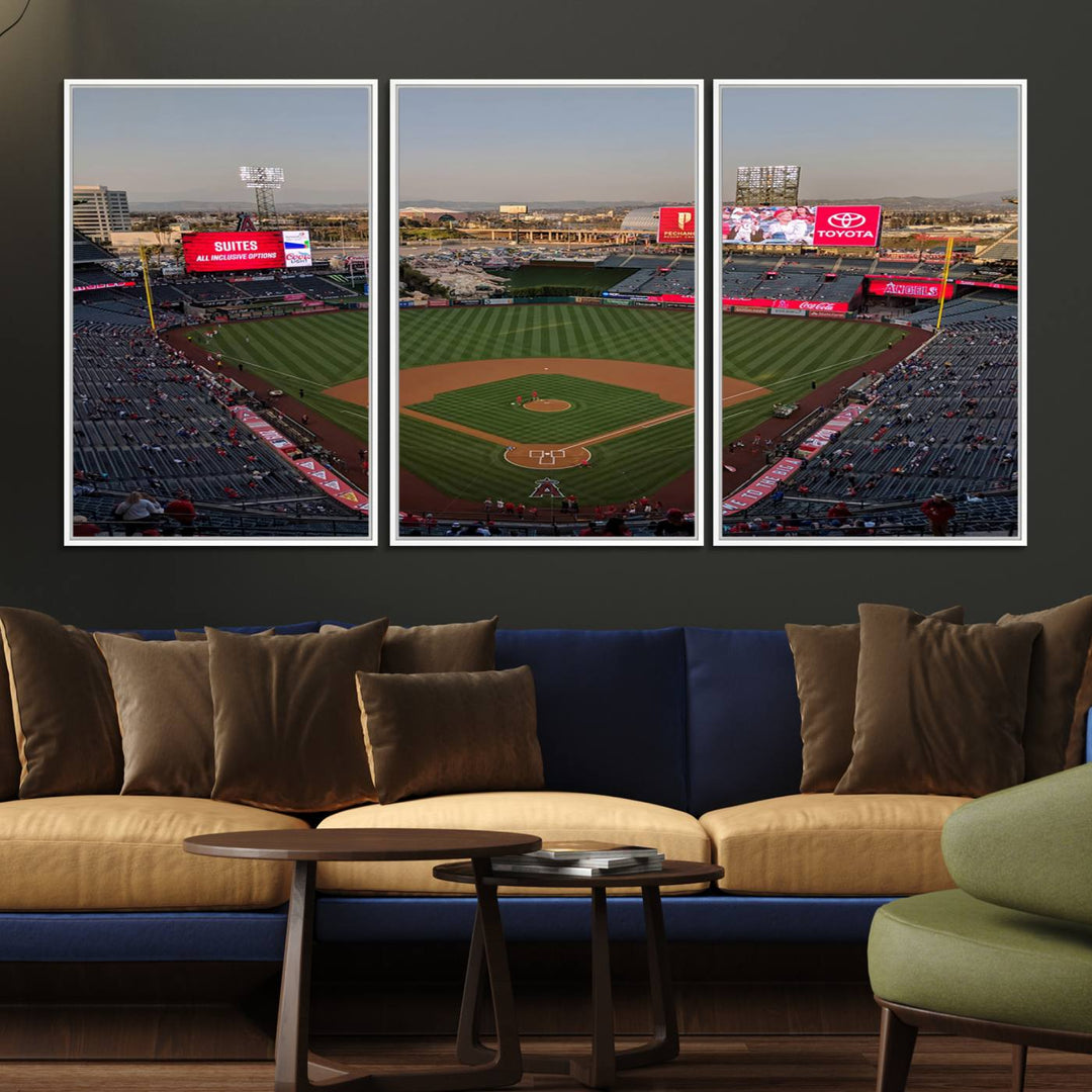 45864-MGV-FC-60X30-3P_White-Los Angeles Angels Baseball Canvas Print - Anaheim Angel Stadium Wall Art Canvas Print