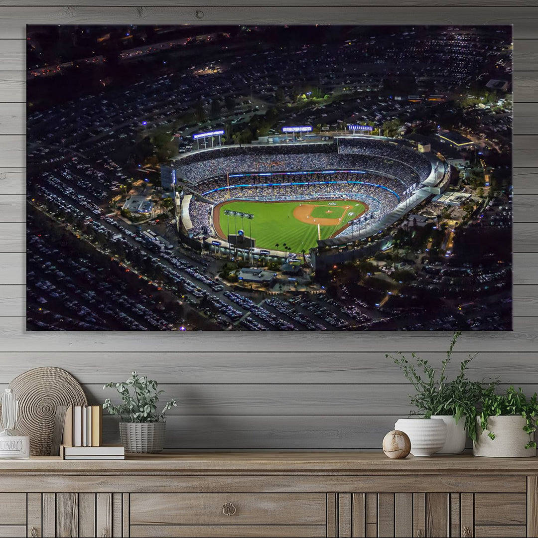 Los Angeles Dodgers Baseball Team Print - California Dodger Stadium Wall Art Canvas Print