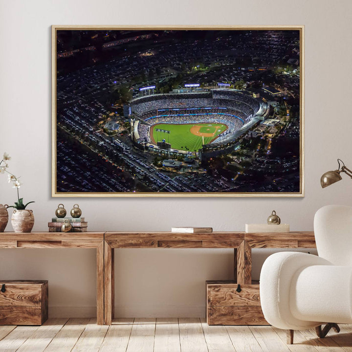 Los Angeles Dodgers Baseball Team Print - California Dodger Stadium Wall Art Canvas Print