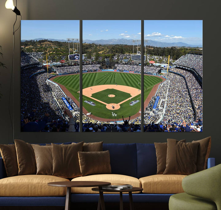 Los Angeles Dodgers Dodger Stadium Wall Art Canvas Print - MLB Baseball Stadium Wall Art Canvas Print