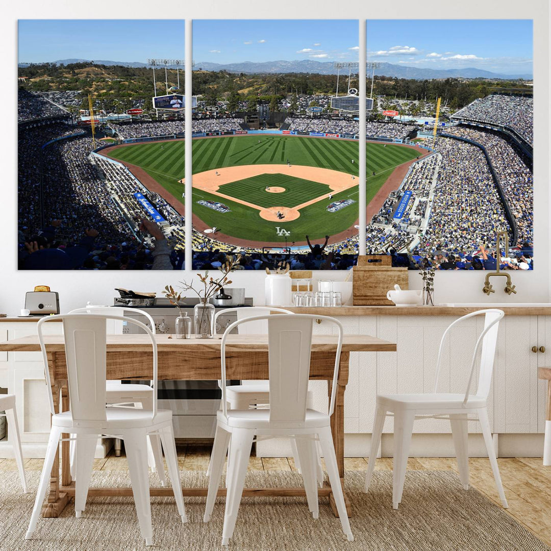 20436-MGV-CV-36X24-Los Angeles Dodgers Dodger Stadium Wall Art Canvas Print - MLB Baseball Stadium Wall Art Canvas Print