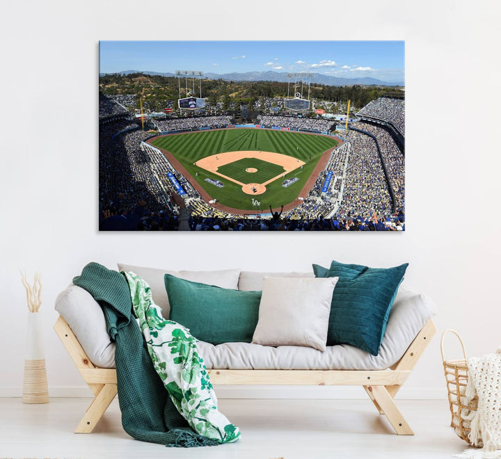 Los Angeles Dodgers Dodger Stadium Wall Art Canvas Print - MLB Baseball Stadium Wall Art Canvas Print