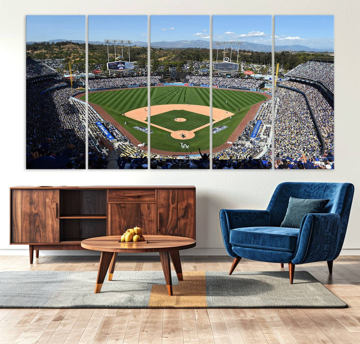 20436-MGV-CV-36X24-Los Angeles Dodgers Dodger Stadium Wall Art Canvas Print - MLB Baseball Stadium Wall Art Canvas Print