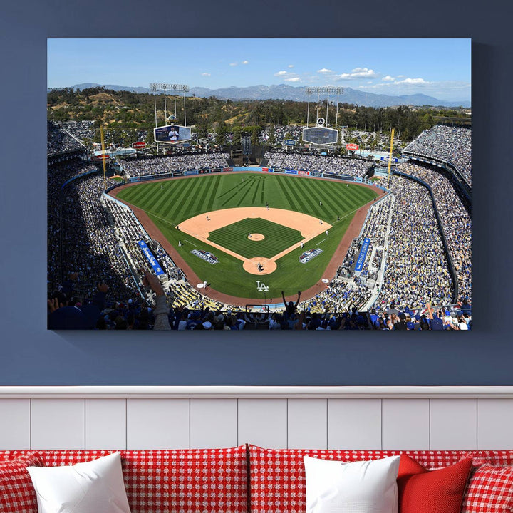 Los Angeles Dodgers Dodger Stadium Wall Art Canvas Print - MLB Baseball Stadium Wall Art Canvas Print
