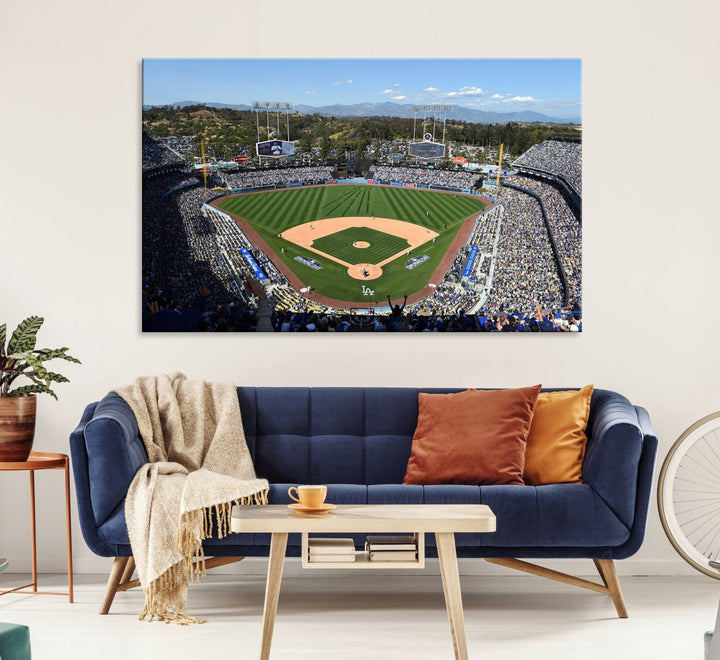 Los Angeles Dodgers Dodger Stadium Wall Art Canvas Print - MLB Baseball Stadium Wall Art Canvas Print