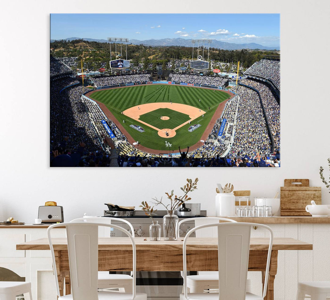 Los Angeles Dodgers Dodger Stadium Wall Art Canvas Print - MLB Baseball Stadium Wall Art Canvas Print