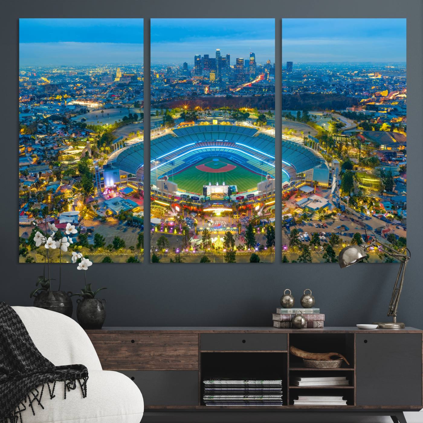 Los Angeles Dodgers Wall Art Canvas, Dodger Stadium Wall Art Canvas Print - MLB Baseball Stadium