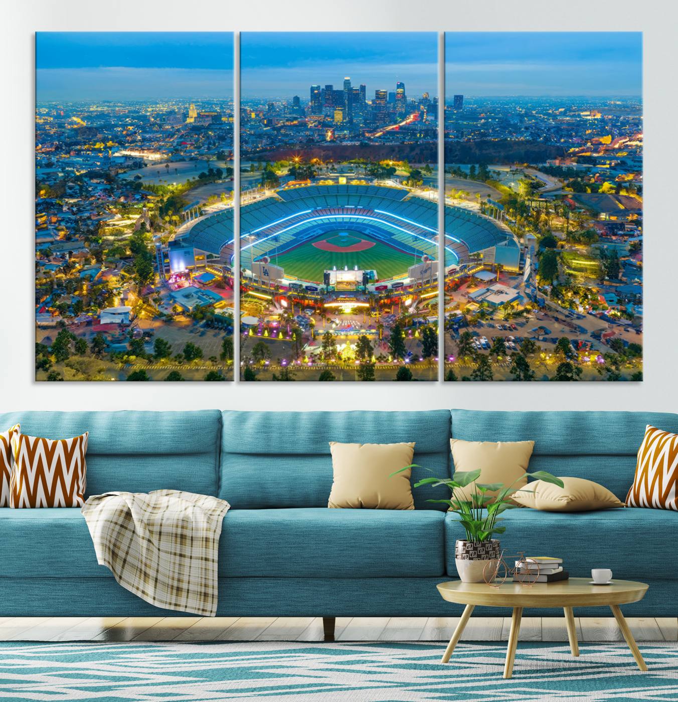 78144-MGV-CV-36X24-Los Angeles Dodgers Wall Art Canvas, Dodger Stadium Wall Art Canvas Print - MLB Baseball Stadium