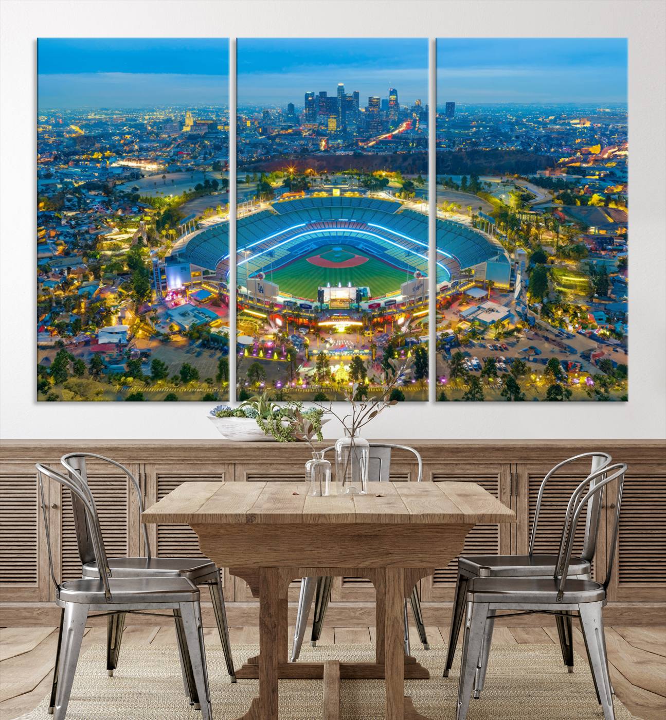 78144-MGV-CV-36X24-Los Angeles Dodgers Wall Art Canvas, Dodger Stadium Wall Art Canvas Print - MLB Baseball Stadium