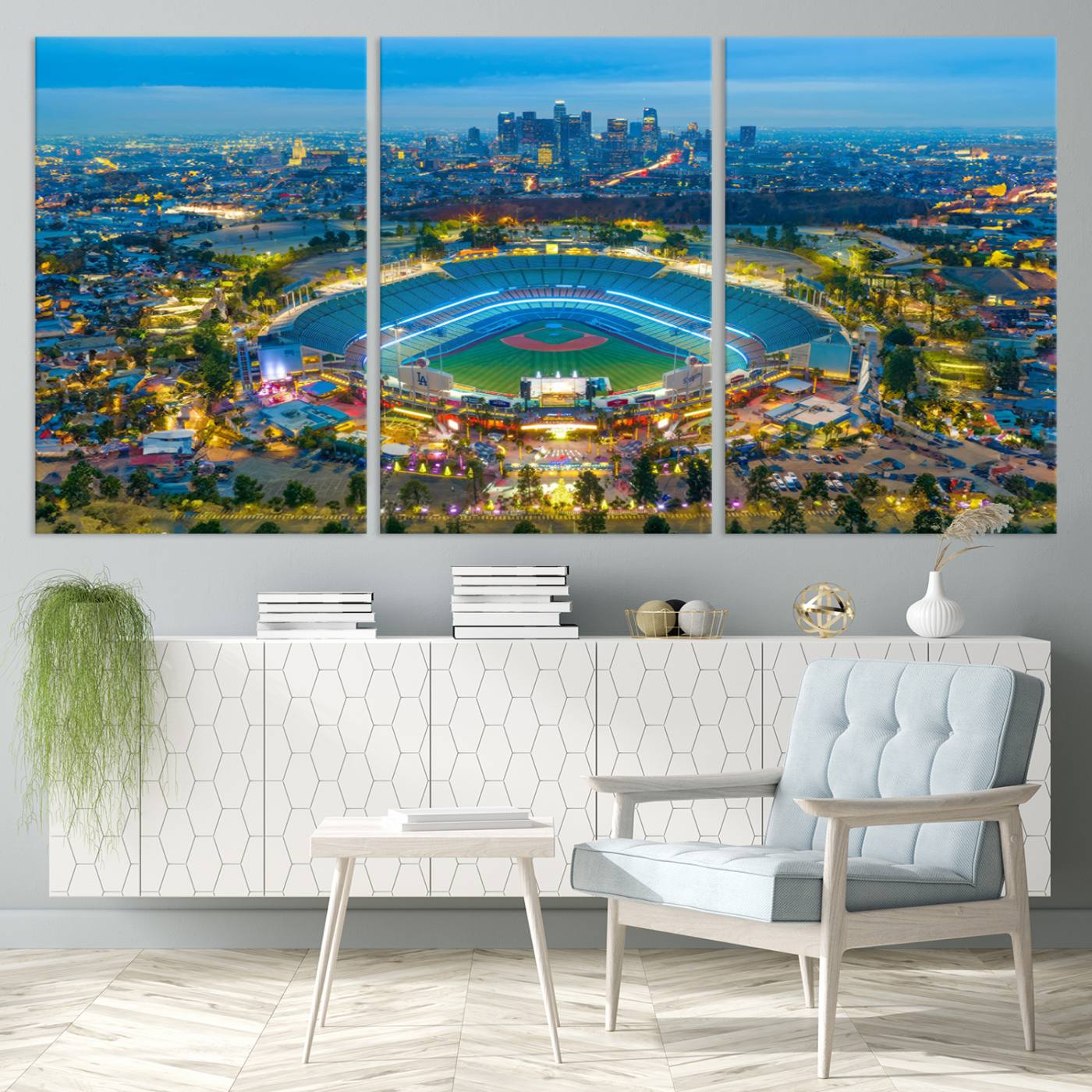 Los Angeles Dodgers Wall Art Canvas, Dodger Stadium Wall Art Canvas Print - MLB Baseball Stadium