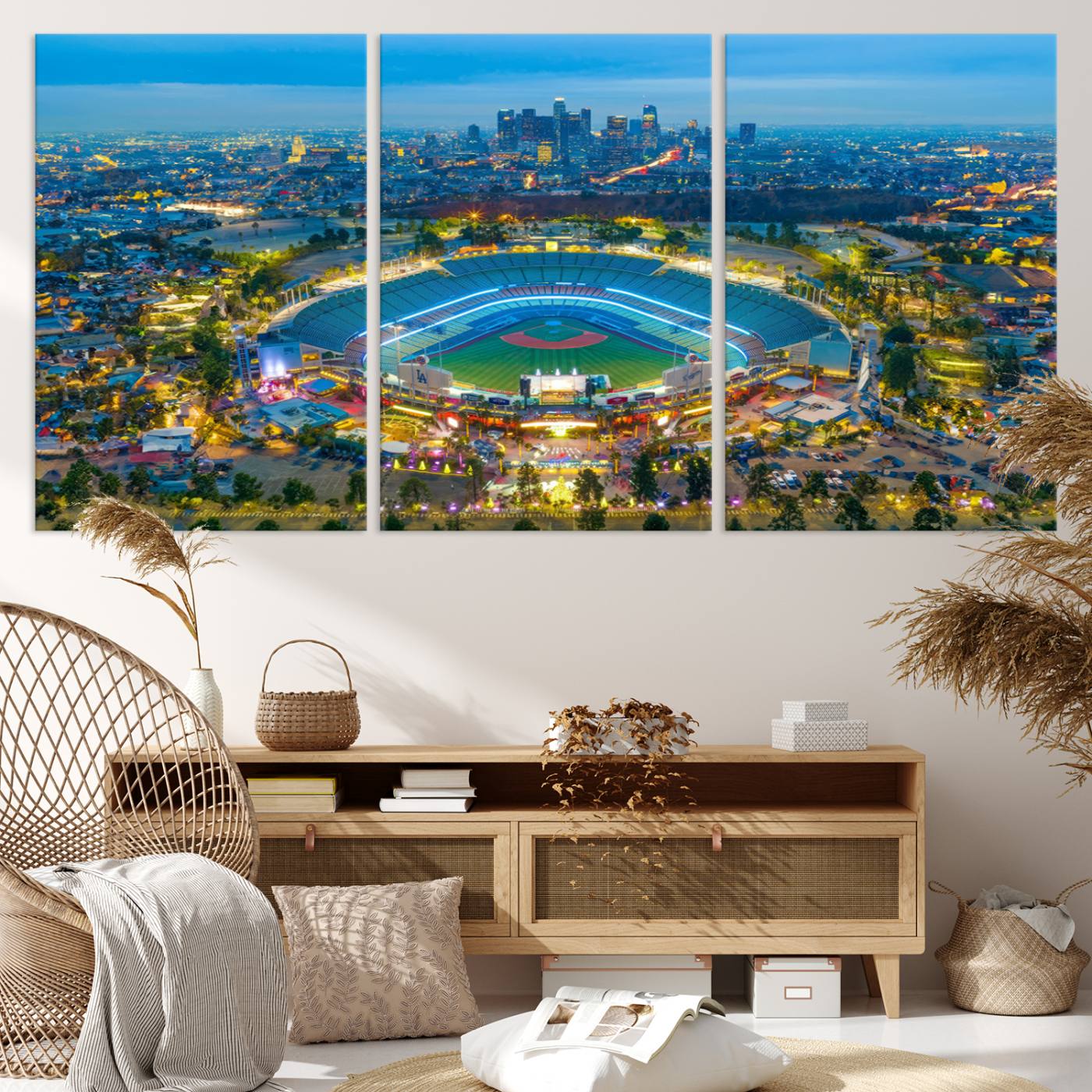 78144-MGV-CV-36X24-Los Angeles Dodgers Wall Art Canvas, Dodger Stadium Wall Art Canvas Print - MLB Baseball Stadium