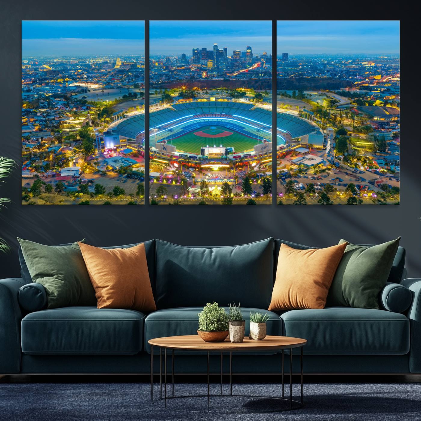 78144-MGV-CV-36X24-Los Angeles Dodgers Wall Art Canvas, Dodger Stadium Wall Art Canvas Print - MLB Baseball Stadium
