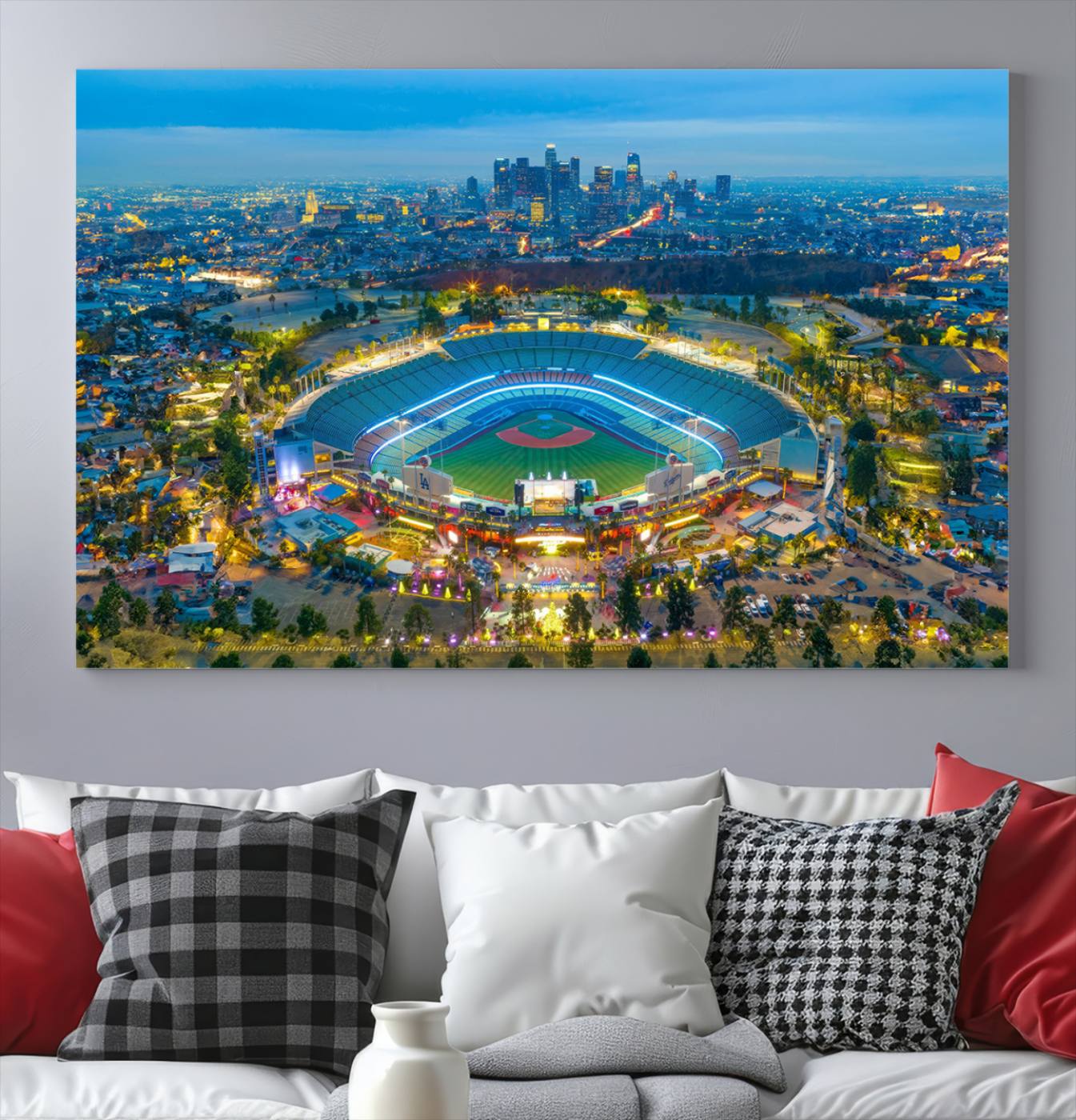 78144-MGV-CV-36X24-Los Angeles Dodgers Wall Art Canvas, Dodger Stadium Wall Art Canvas Print - MLB Baseball Stadium