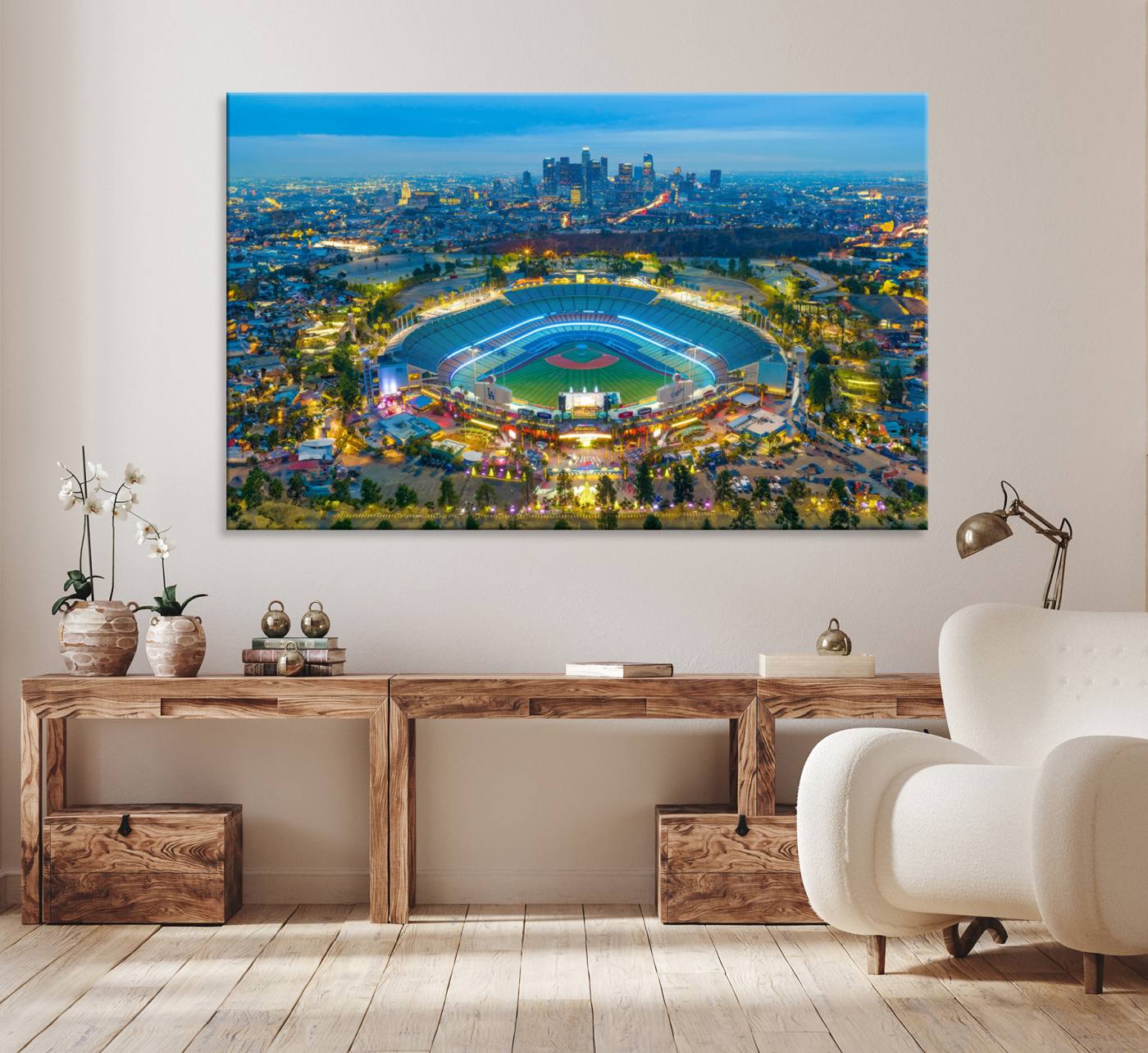 78144-MGV-CV-36X24-Los Angeles Dodgers Wall Art Canvas, Dodger Stadium Wall Art Canvas Print - MLB Baseball Stadium