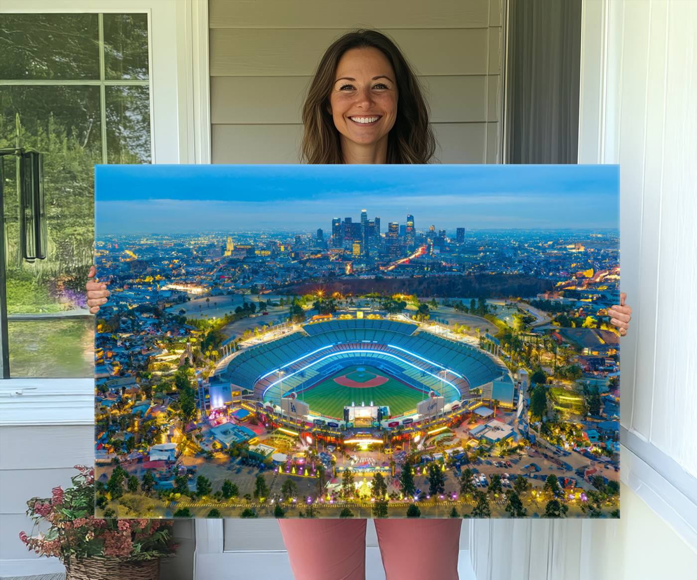 78144-MGV-CV-36X24-Los Angeles Dodgers Wall Art Canvas, Dodger Stadium Wall Art Canvas Print - MLB Baseball Stadium