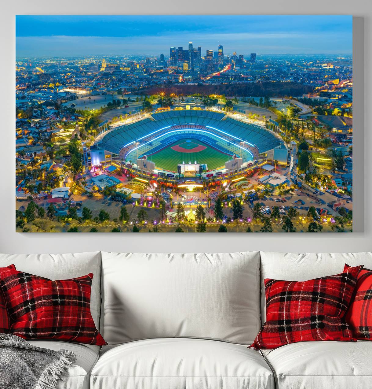 78144-MGV-CV-36X24-Los Angeles Dodgers Wall Art Canvas, Dodger Stadium Wall Art Canvas Print - MLB Baseball Stadium