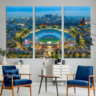 78144-MGV-CV-48X32-3P-Los Angeles Dodgers Wall Art Canvas, Dodger Stadium Wall Art Canvas Print - MLB Baseball Stadium