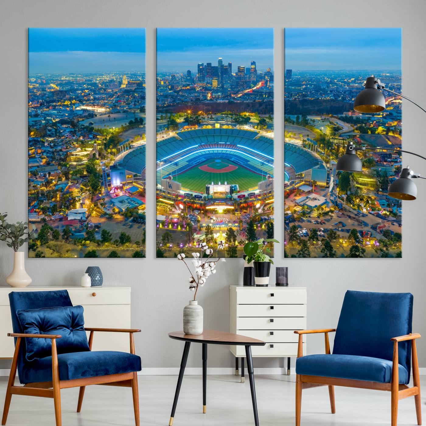 Los Angeles Dodgers Wall Art Canvas, Dodger Stadium Wall Art Canvas Print - MLB Baseball Stadium