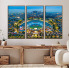 78144-MGV-FC-48X32-3P_Walnut-Los Angeles Dodgers Wall Art Canvas, Dodger Stadium Wall Art Canvas Print - MLB Baseball Stadium