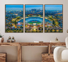 78144-MGV-FC-60X30-3P_Walnut-Los Angeles Dodgers Wall Art Canvas, Dodger Stadium Wall Art Canvas Print - MLB Baseball Stadium