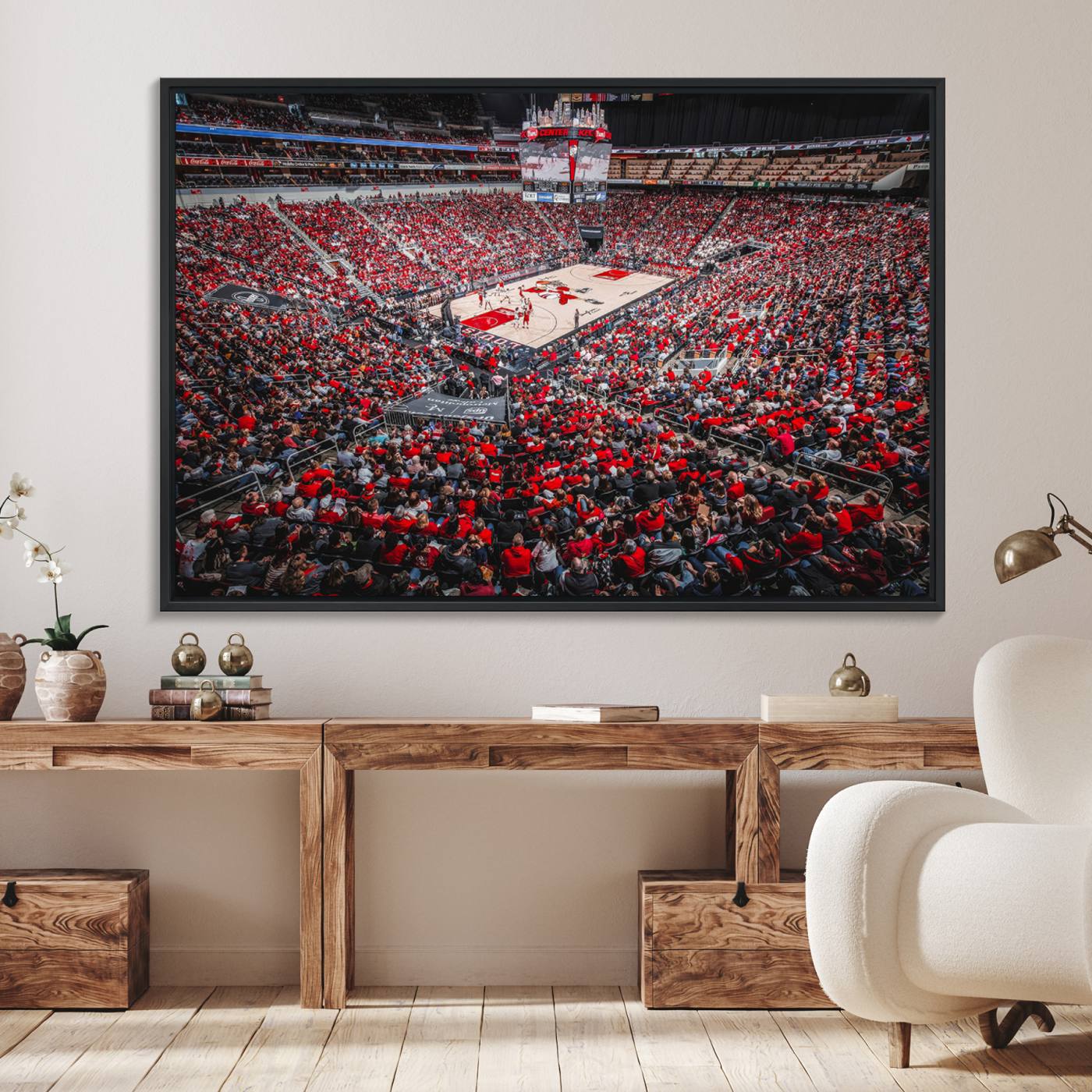 78136-MGV-FC-36X24_Black-Louisville Cardinals Basketball Print Canvas - Louisville KFC Yum Center Arena Wall Art Canvas Print