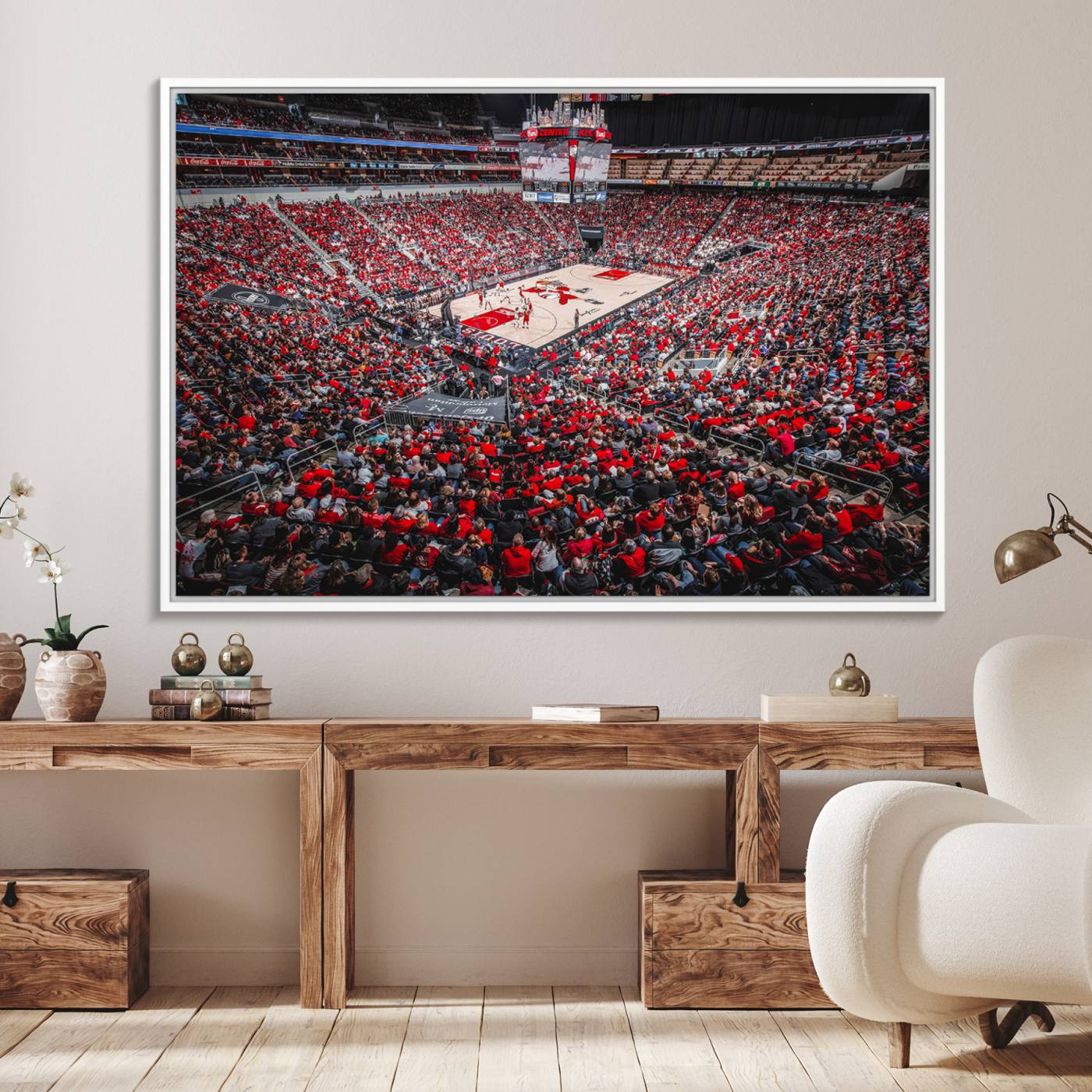 78136-MGV-FC-36X24_White-Louisville Cardinals Basketball Print Canvas - Louisville KFC Yum Center Arena Wall Art Canvas Print