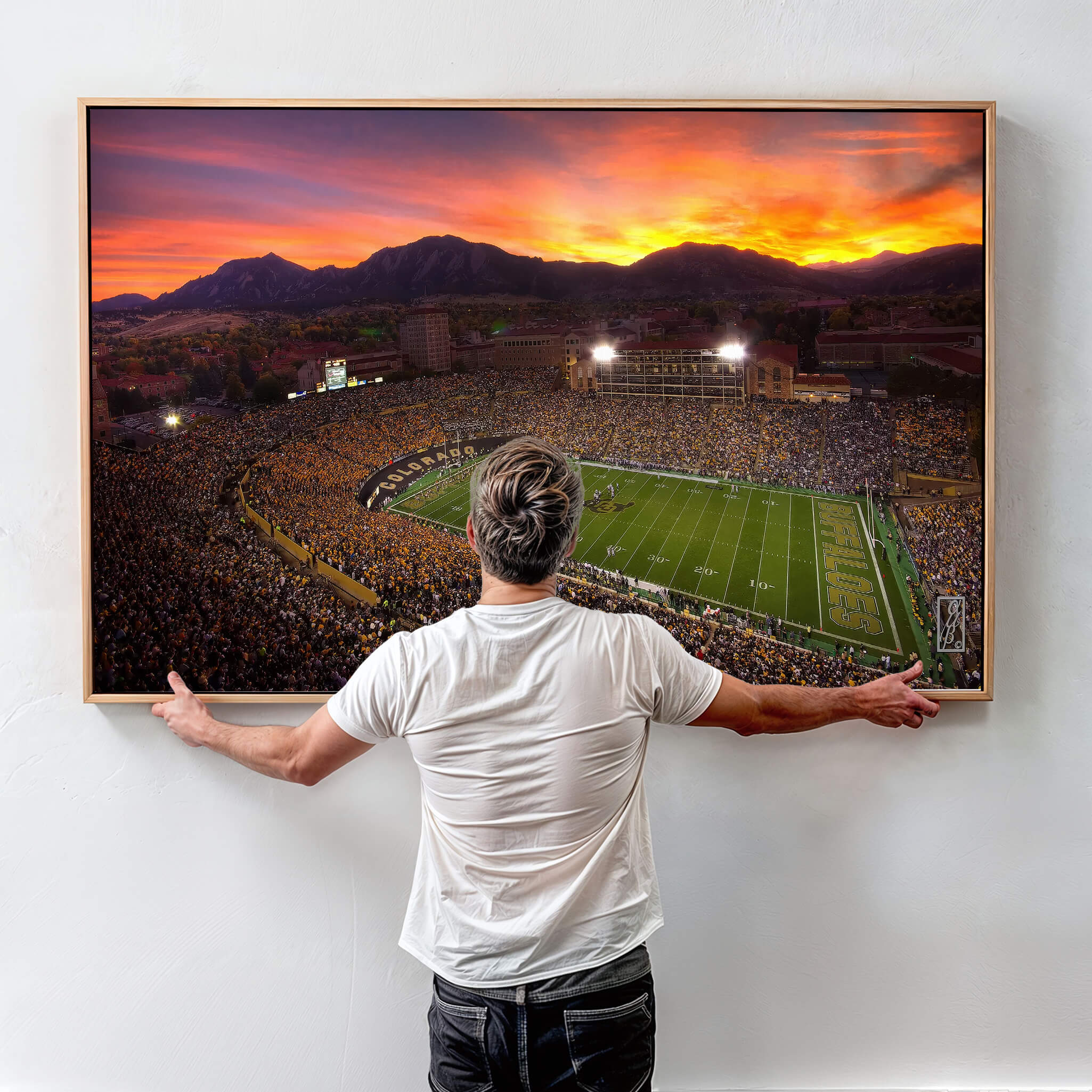 84649-MGV-CV-36X24-Folsom Field - University of Colorado Buffaloes Football Stadium, Colorado Buffaloes Wall Art Canvas Print