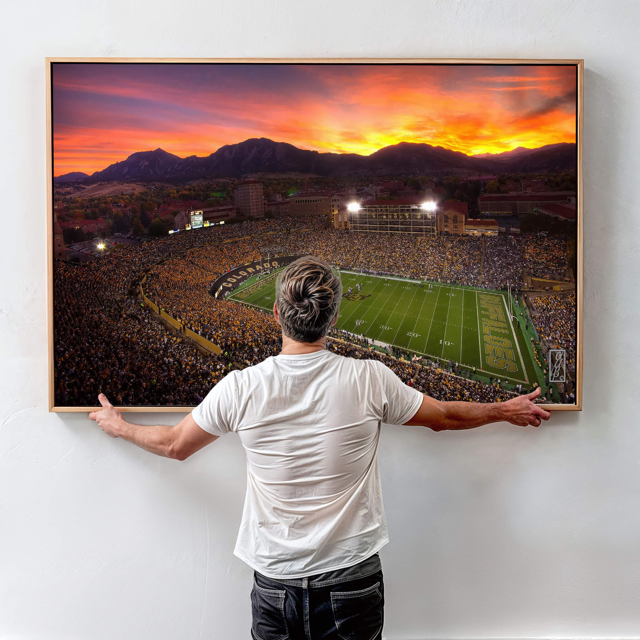 58708-MGV-CV-36X24-Colorado Buffaloes Football Team Print - Boulder Folsom Field Stadium Wall Art Canvas Print
