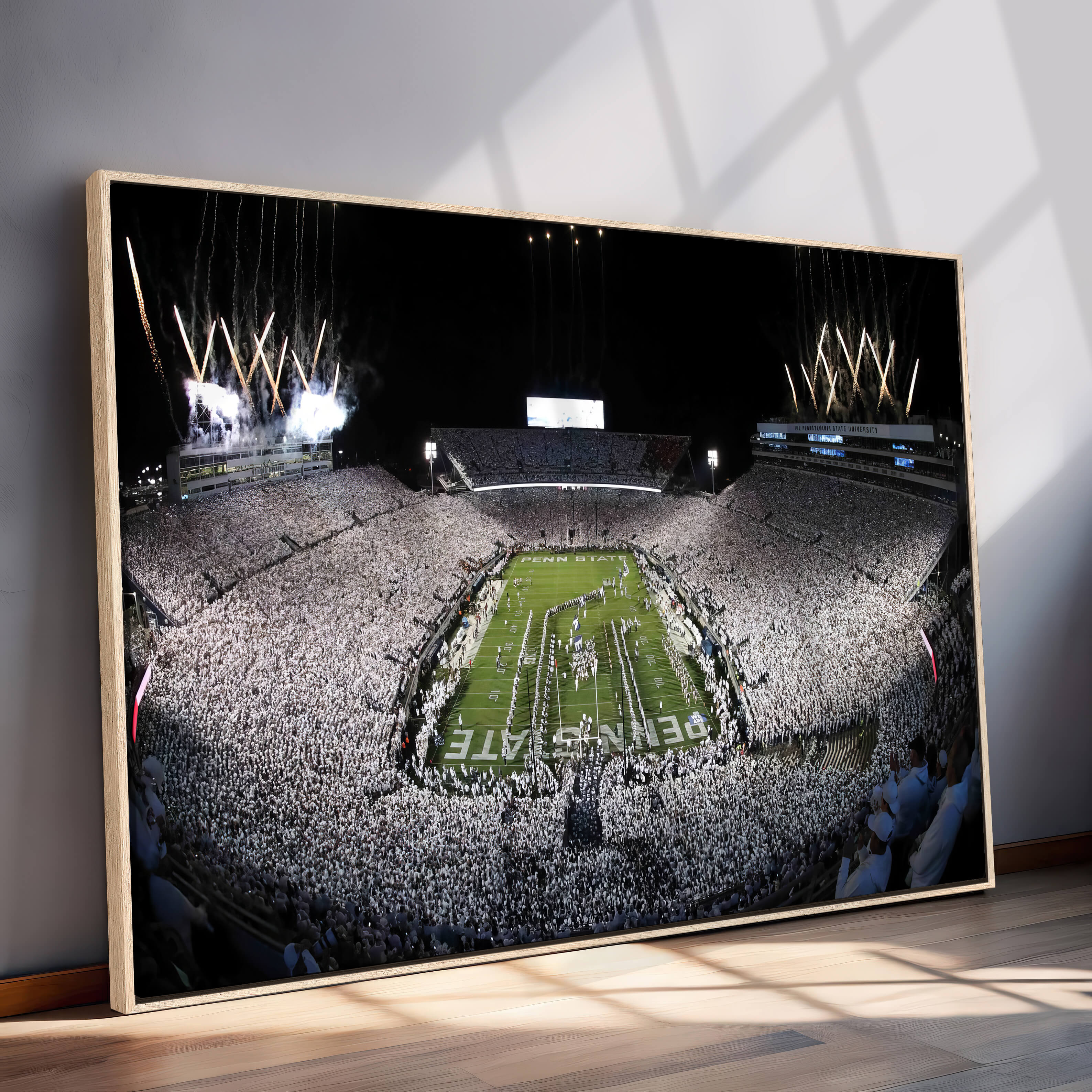 84537-MGV-CV-36X24-Penn State Nittany Lions Canvas Wall Art, Football Team Print - University Park Beaver Stadium Wall Art Canvas Print