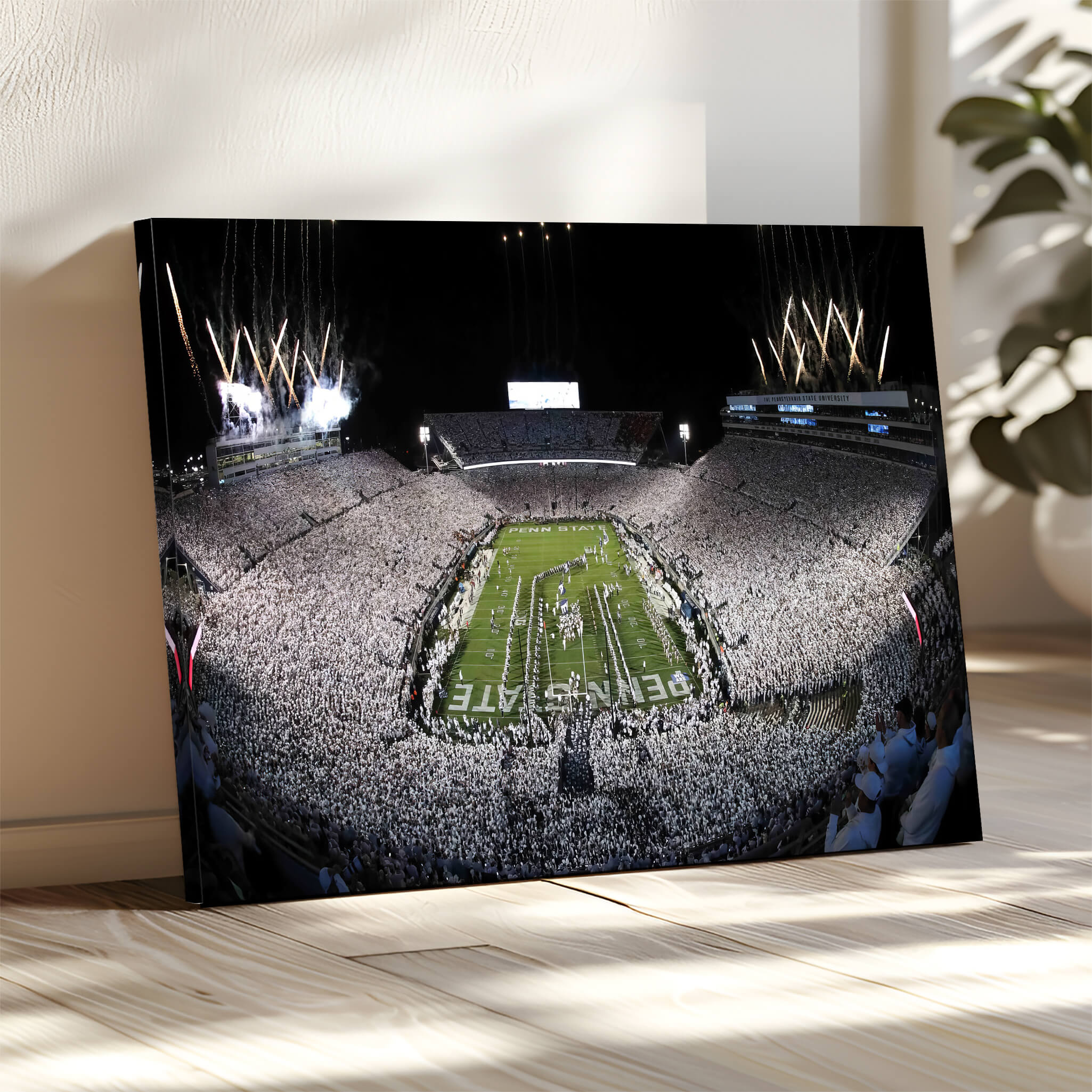 84537-MGV-CV-36X24-Penn State Nittany Lions Canvas Wall Art, Football Team Print - University Park Beaver Stadium Wall Art Canvas Print