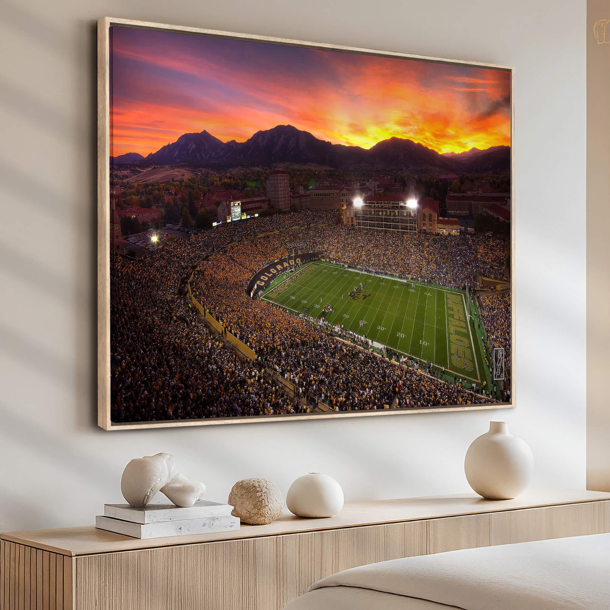84649-MGV-CV-36X24-Folsom Field - University of Colorado Buffaloes Football Stadium, Colorado Buffaloes Wall Art Canvas Print