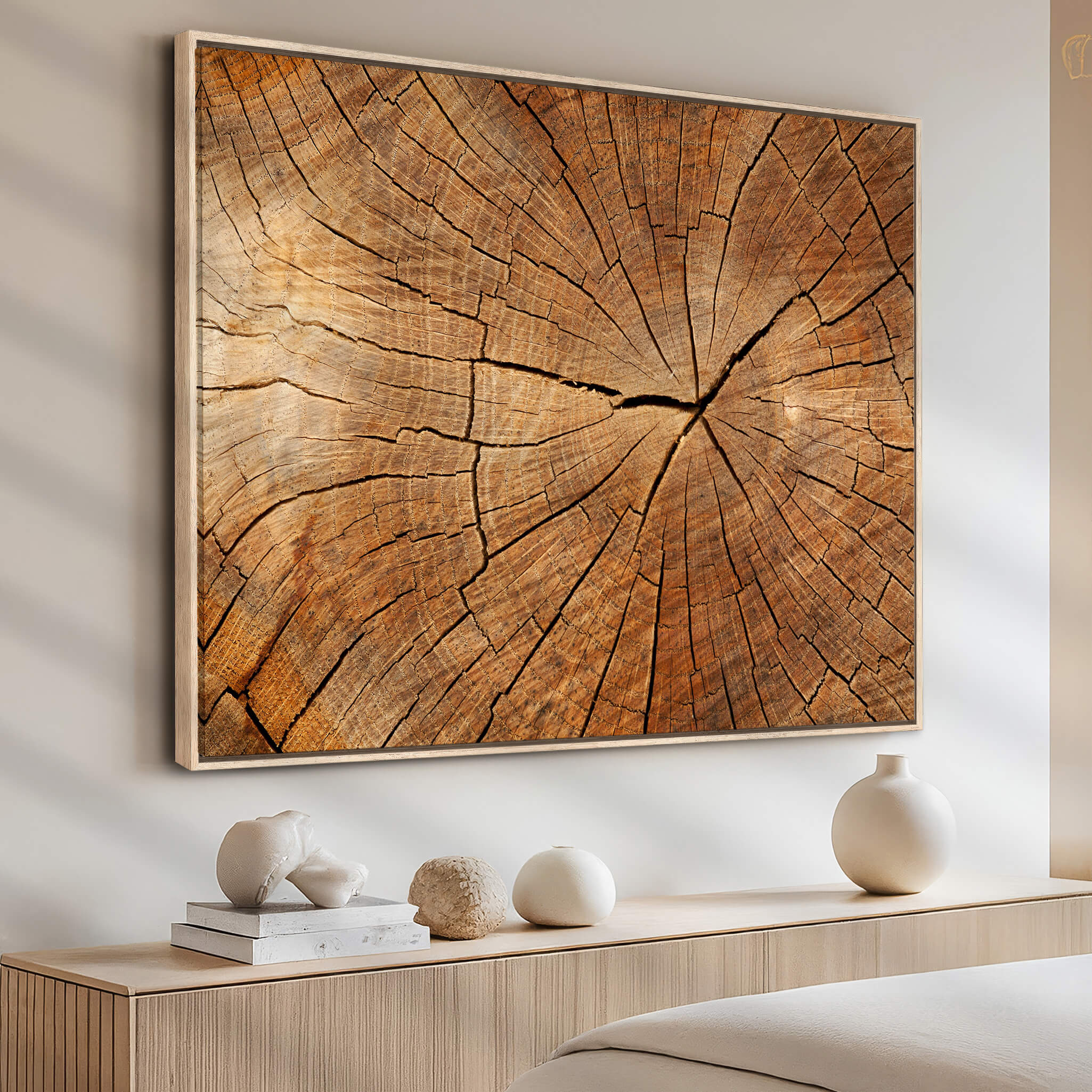 61710-MGV-FC-60X30-3P_Walnut-Tree Ring Canvas Art, Rustic Wood Grain Wall Art, Tree Slice Decor for Modern Homes, Giclee Multi-Panel Print, Tree Ring Wall Art Set