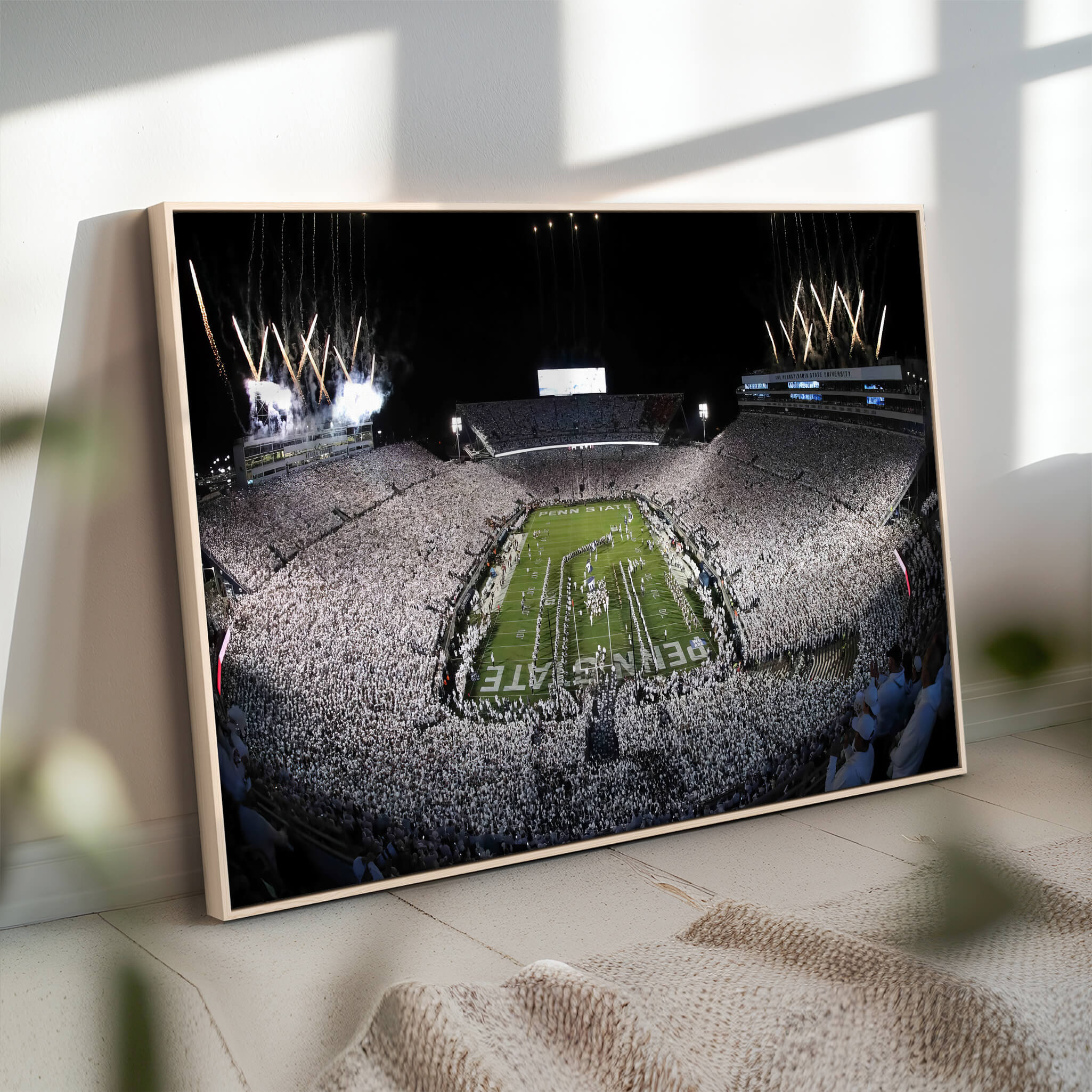 84537-MGV-CV-36X24-Penn State Nittany Lions Canvas Wall Art, Football Team Print - University Park Beaver Stadium Wall Art Canvas Print
