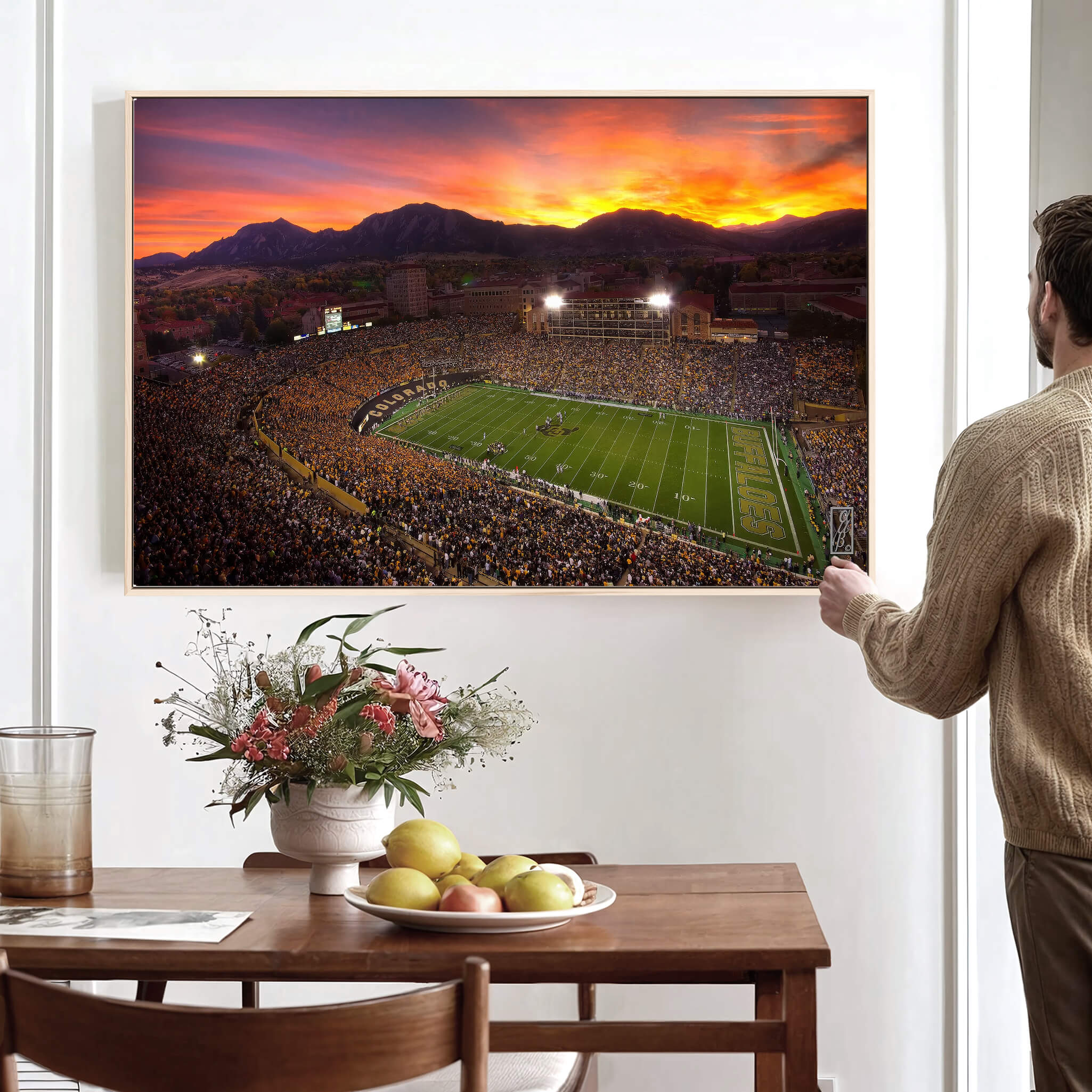 84649-MGV-CV-36X24-Folsom Field - University of Colorado Buffaloes Football Stadium, Colorado Buffaloes Wall Art Canvas Print