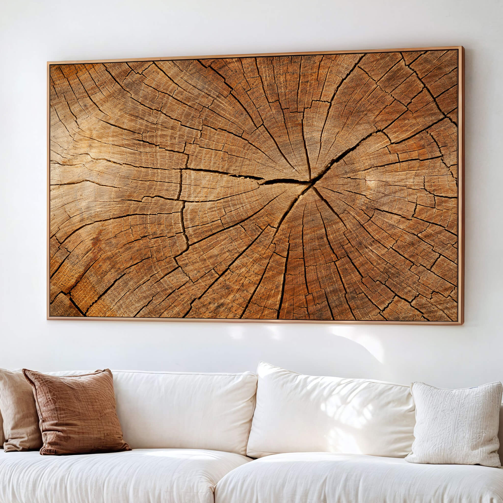 61710-MGV-FC-60X30-3P_Walnut-Tree Ring Canvas Art, Rustic Wood Grain Wall Art, Tree Slice Decor for Modern Homes, Giclee Multi-Panel Print, Tree Ring Wall Art Set