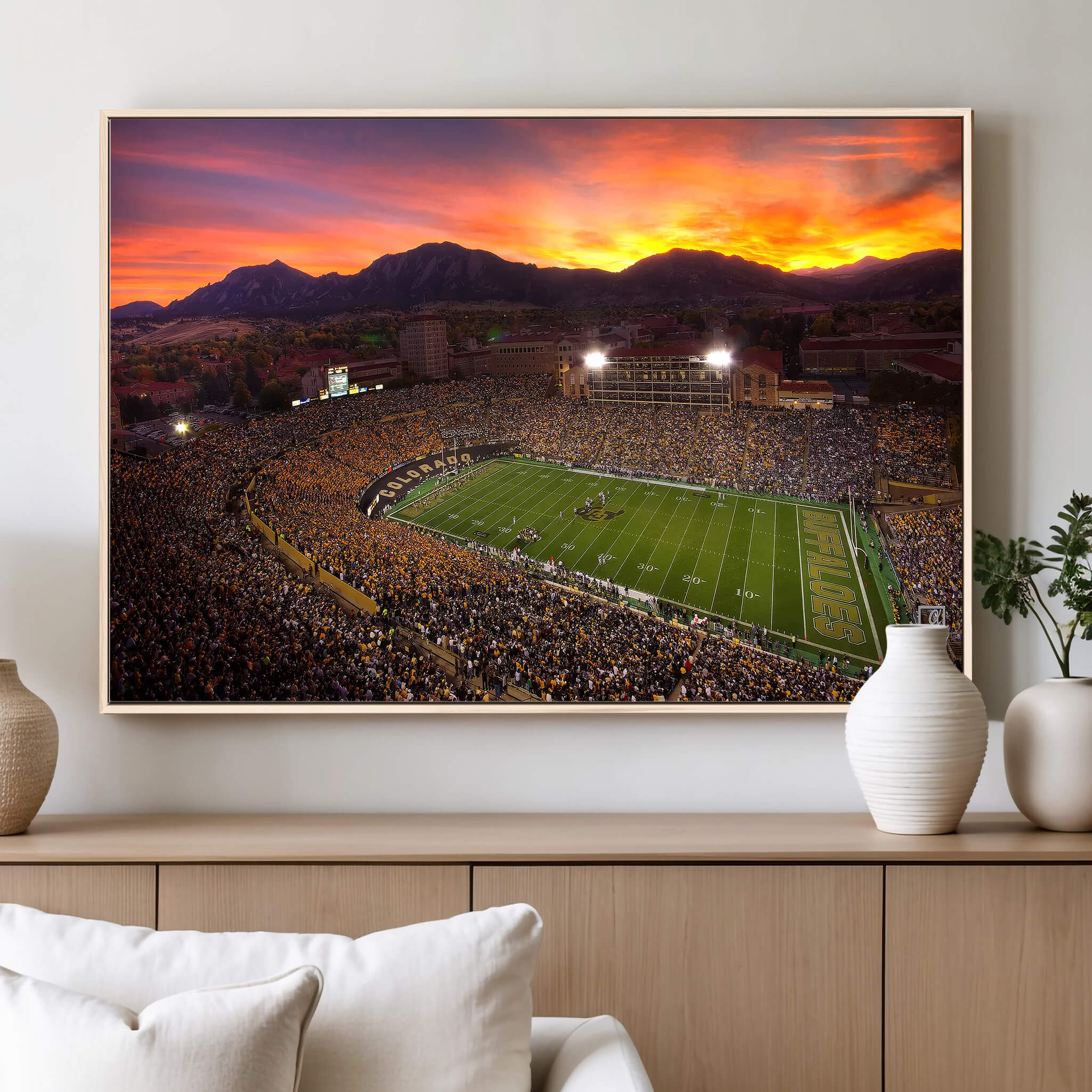 84649-MGV-CV-36X24-Folsom Field - University of Colorado Buffaloes Football Stadium, Colorado Buffaloes Wall Art Canvas Print