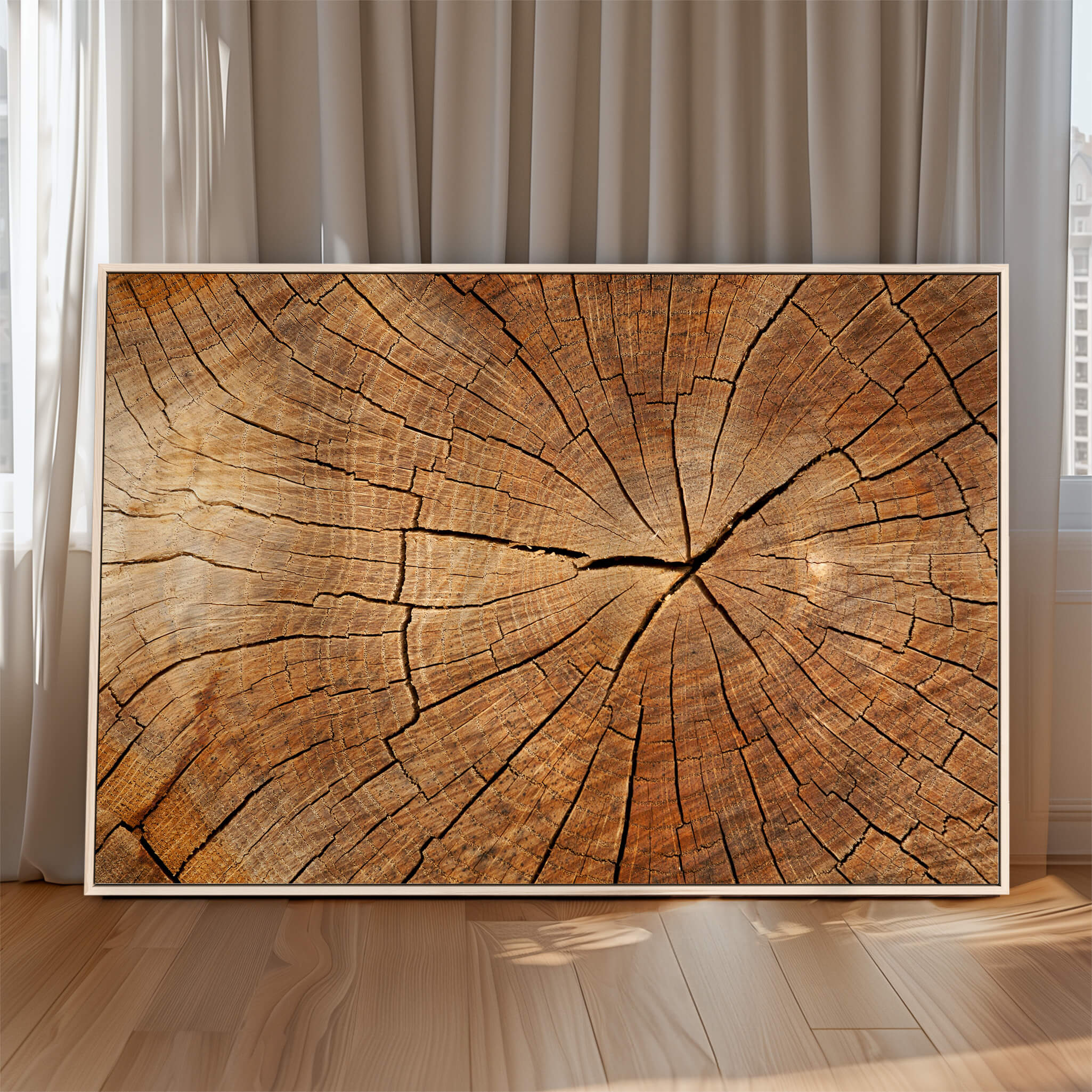 61710-MGV-FC-60X30-3P_Walnut-Tree Ring Canvas Art, Rustic Wood Grain Wall Art, Tree Slice Decor for Modern Homes, Giclee Multi-Panel Print, Tree Ring Wall Art Set